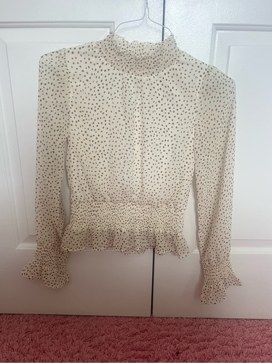 Japna Tops - Japna Cream Polka Dot Blouse
